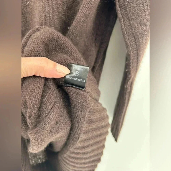 SKULL CASHMERE Women 100% Cashmere Brown Sweater Dress SMALL Perforated - Picture 7 of 15